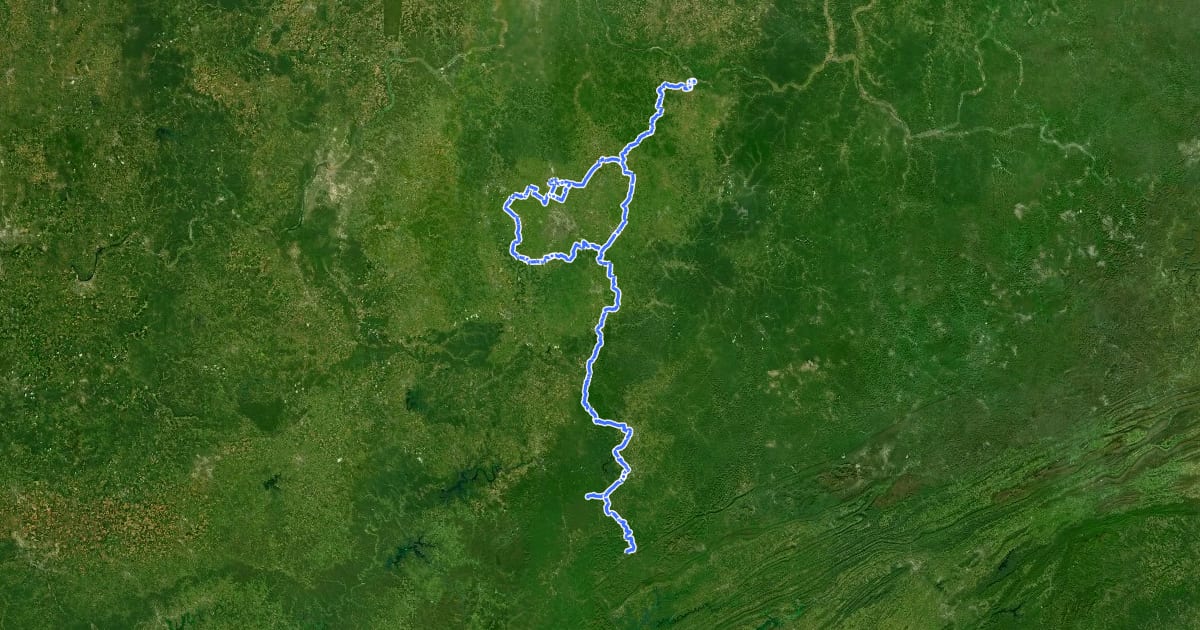 Маршрут Bluegrass Bike Tour на спутниковом снимке