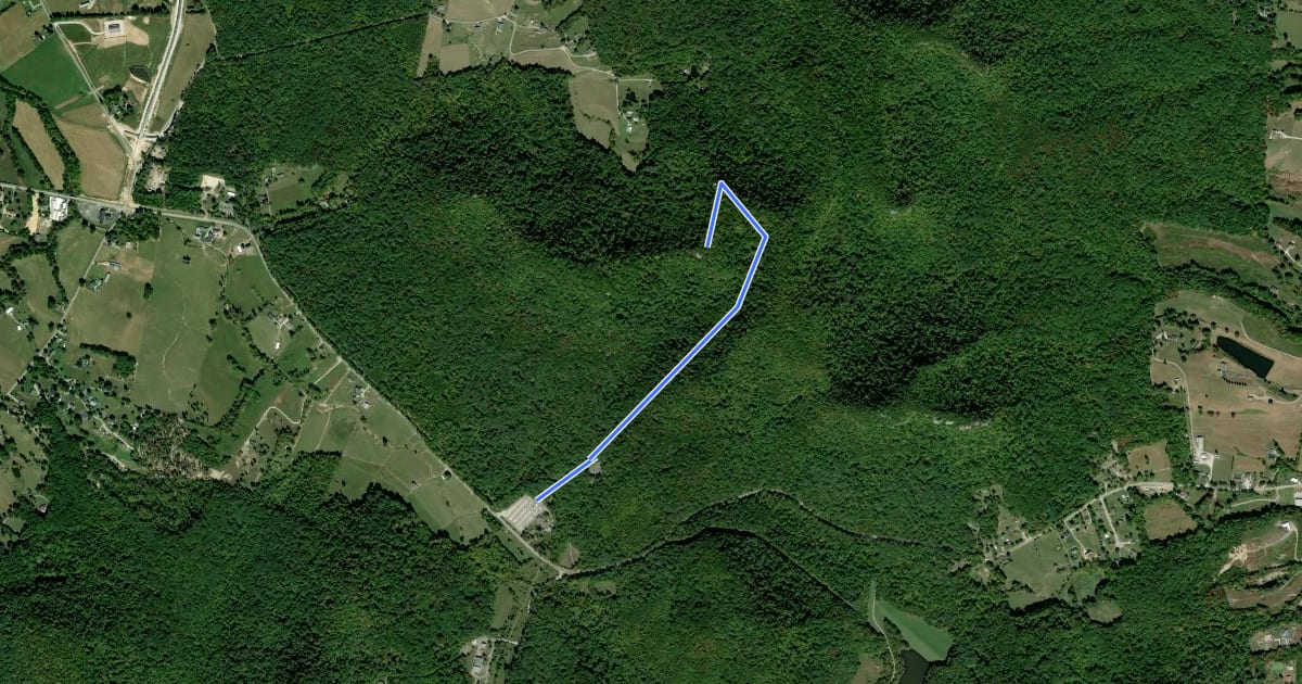 Маршрут Bluegrass Overlook Trail на спутниковом снимке