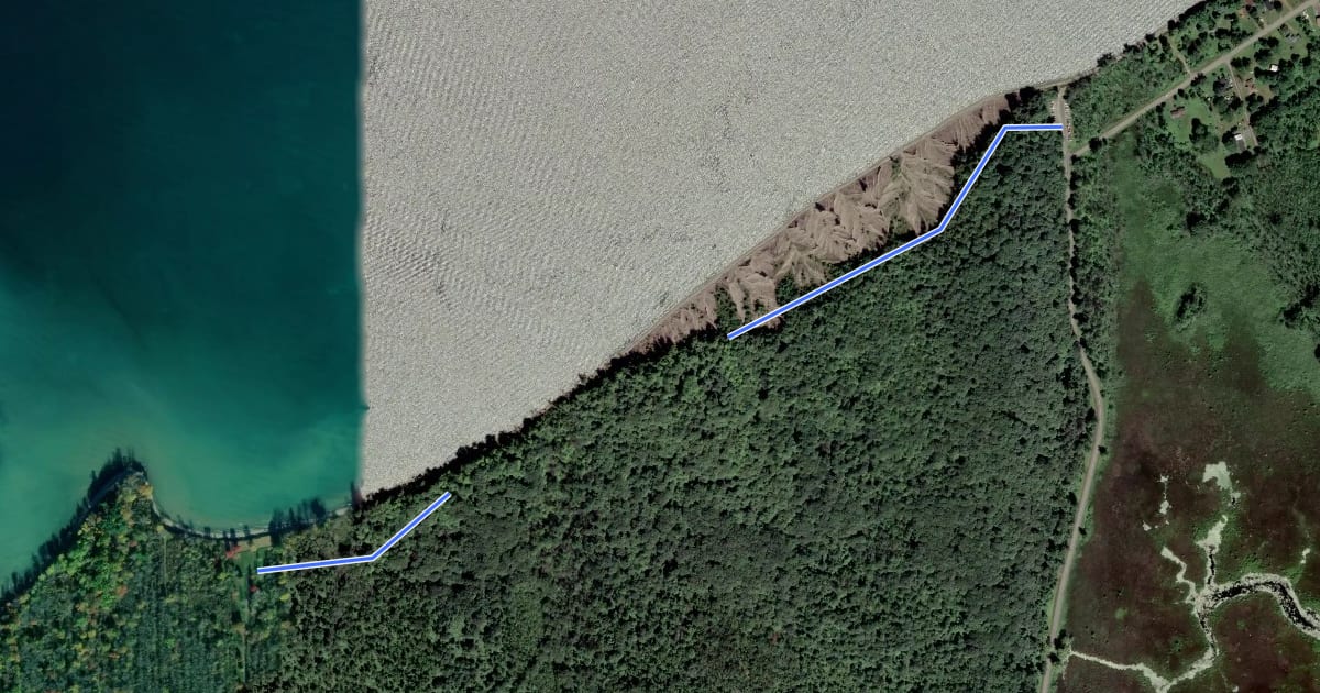 Маршрут Bluff Trail на спутниковом снимке