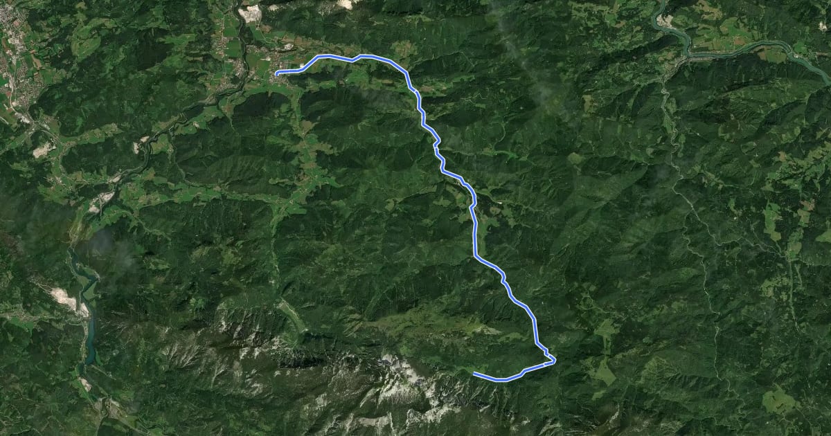 Маршрут Blumauer Alm на спутниковом снимке