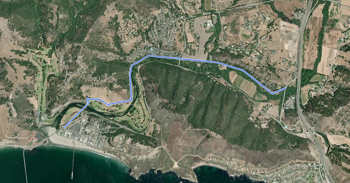 Маршрут Bob Jones Bike Trail на спутниковом снимке