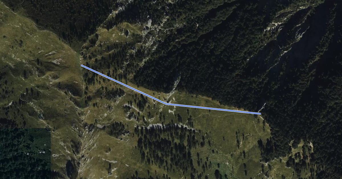 Маршрут Bocchetta di Prada - Monte Croce на спутниковом снимке