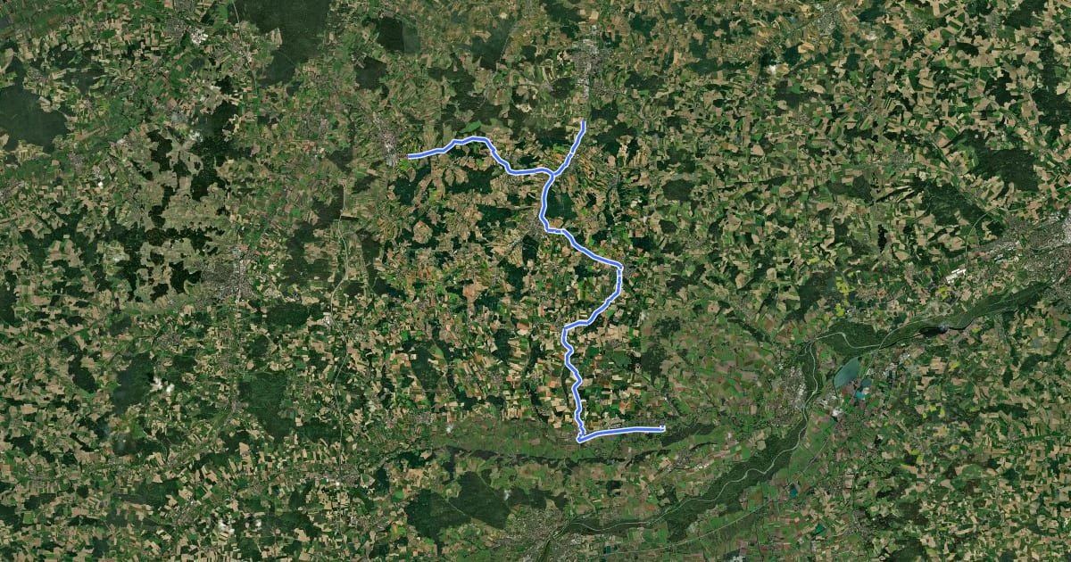 Маршрут Bockerlradweg на спутниковом снимке