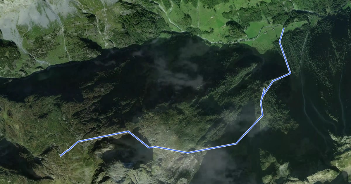 Маршрут Bodenberg Kröntenhütte на спутниковом снимке