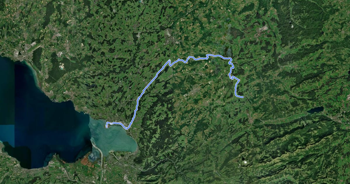 Маршрут Bodensee-Königssee-Radweg: Allgäu Bodensee на спутниковом снимке
