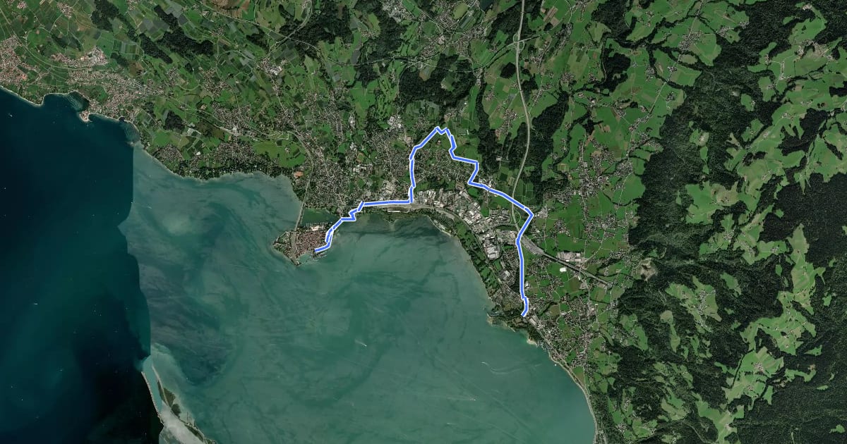 Маршрут Bodensee-Rundwanderweg - Etappe 5 на спутниковом снимке