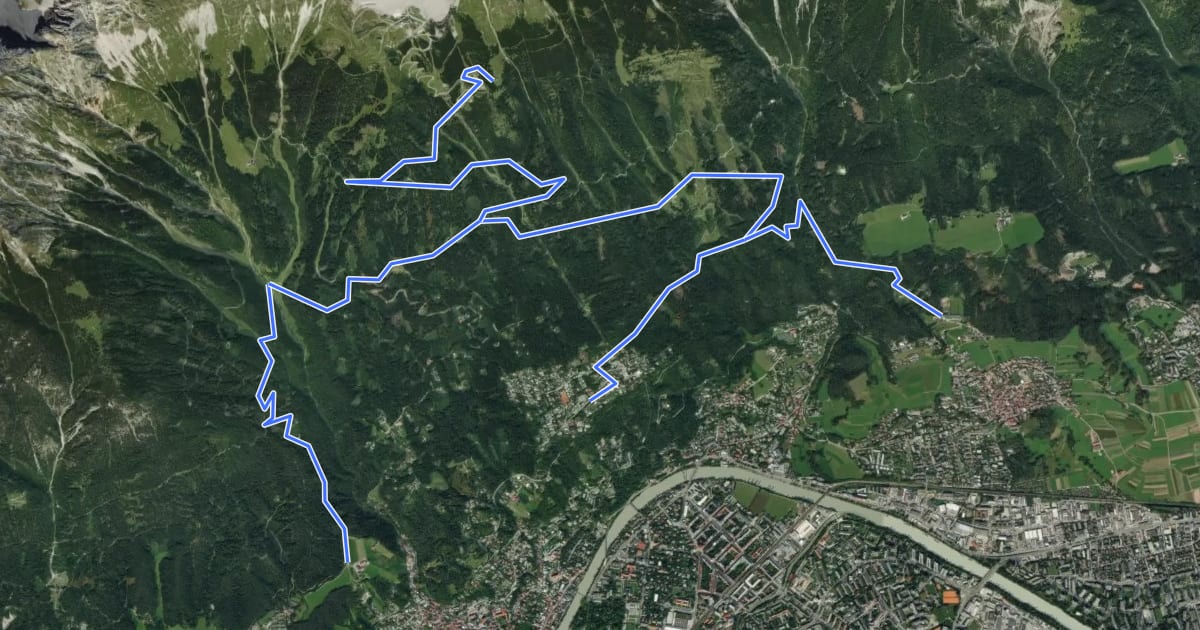 Маршрут Bodenstein Alm на спутниковом снимке