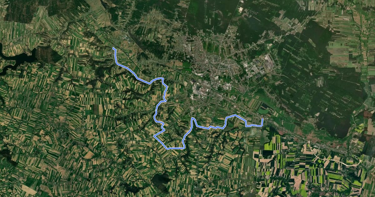 Маршрут Bodzechów - Kunów на спутниковом снимке