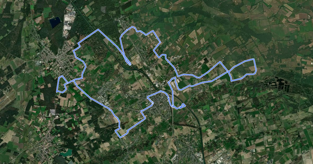 Маршрут Boerderijenroute Bocholt Rood на спутниковом снимке