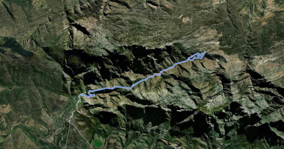 Маршрут Boesmanskloof Trail на спутниковом снимке