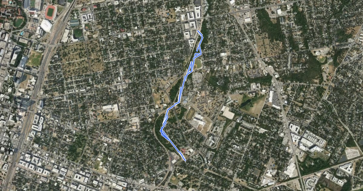 Маршрут Boggy Creek Trail на спутниковом снимке