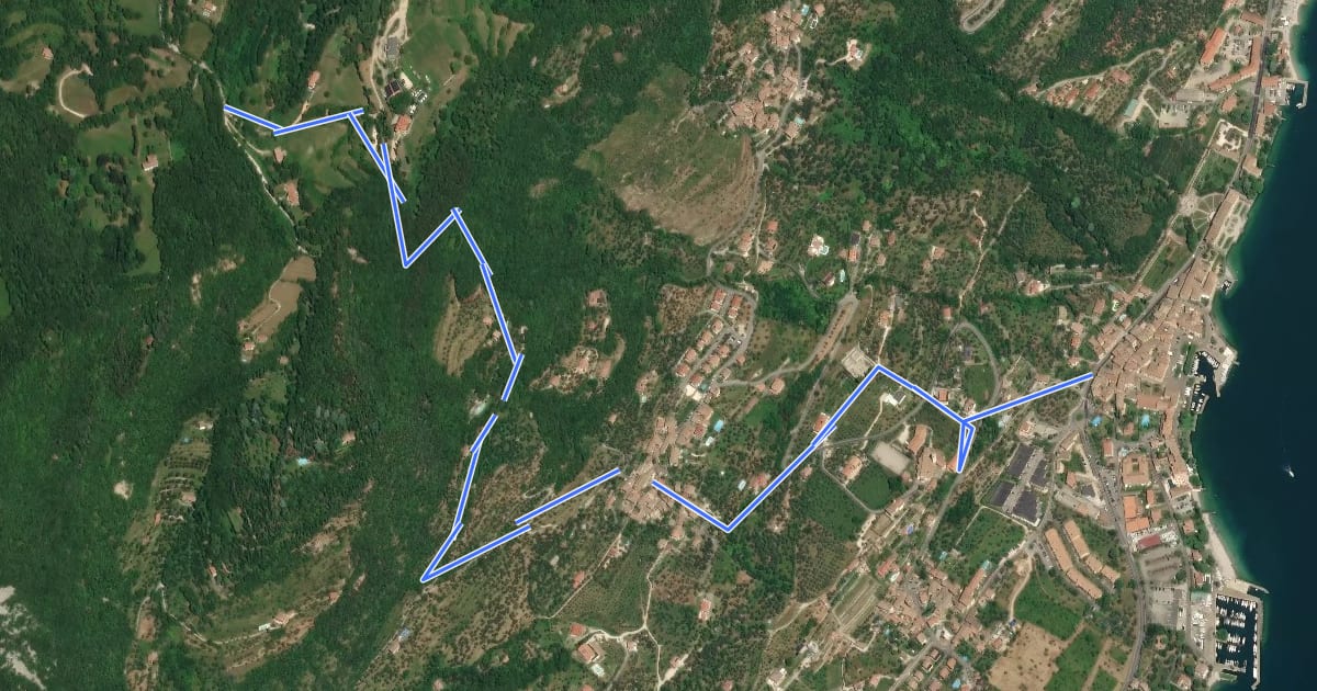Маршрут Bogliaco (Gargnano) - Sostaga (Gargnano) на спутниковом снимке