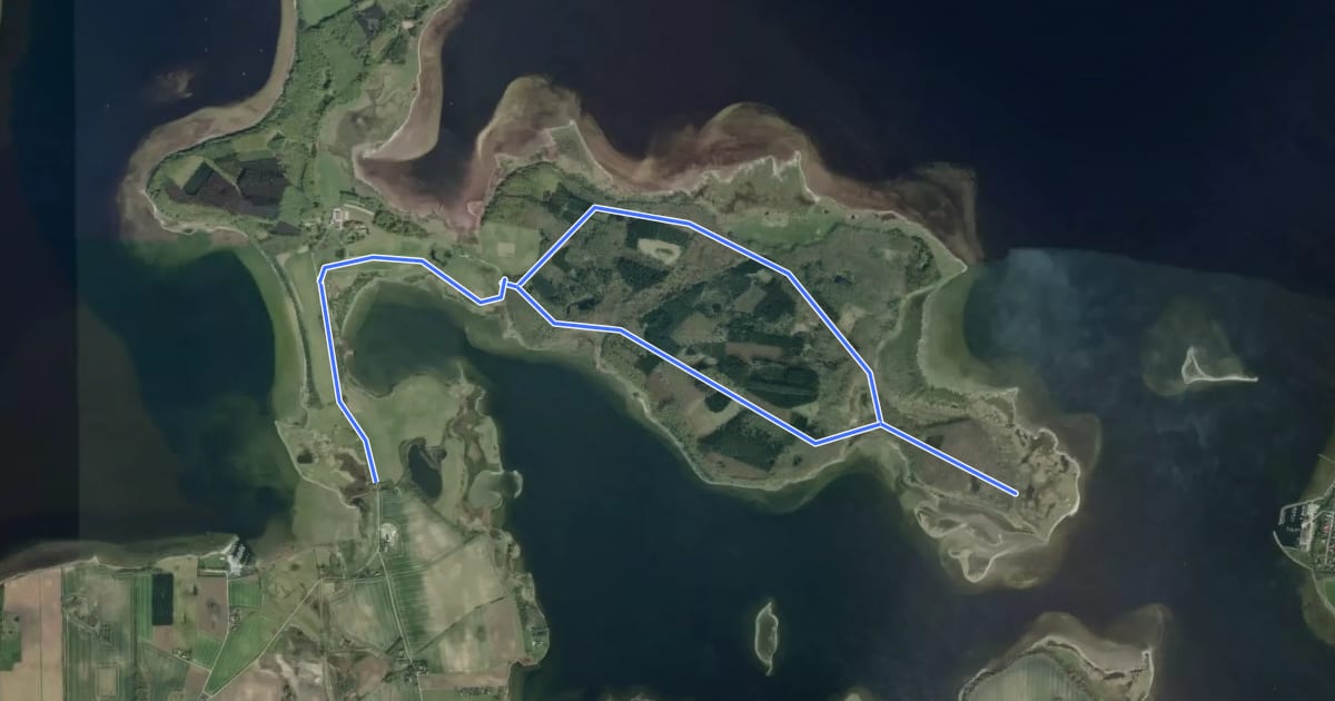 Маршрут Bognæs Storskov на спутниковом снимке