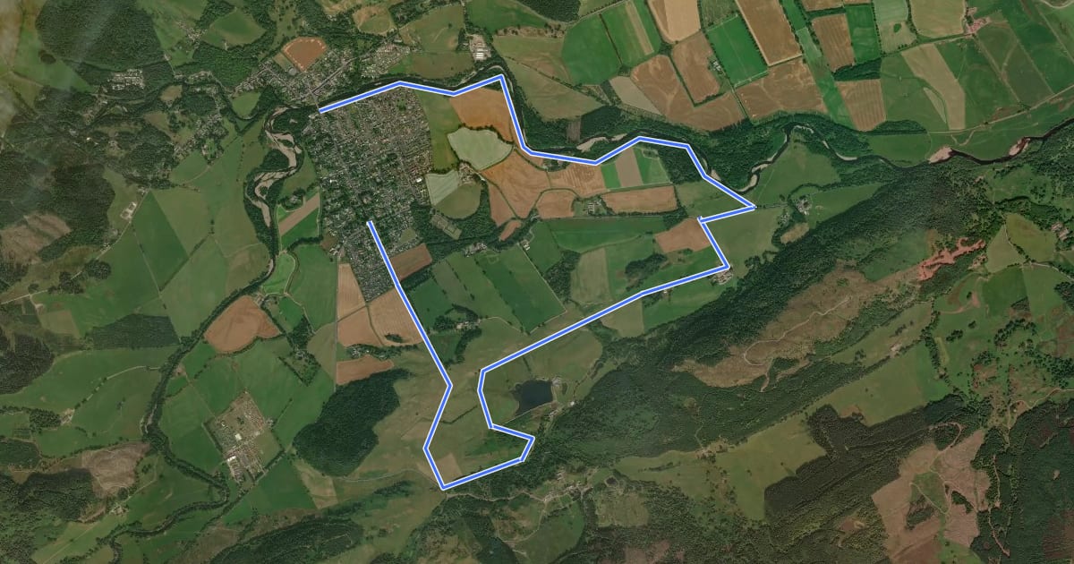 Маршрут Bogton Braes Walk на спутниковом снимке