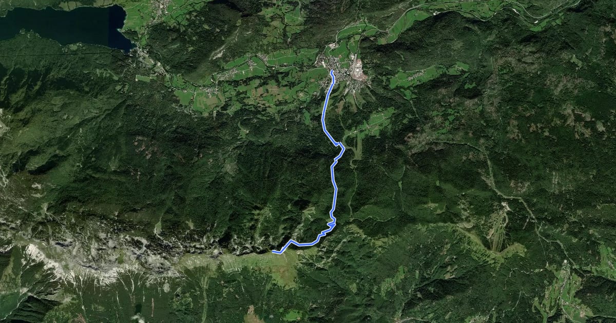 Маршрут Bohinjska Bistrica - Pl. za Črno goro - Črna prst на спутниковом снимке