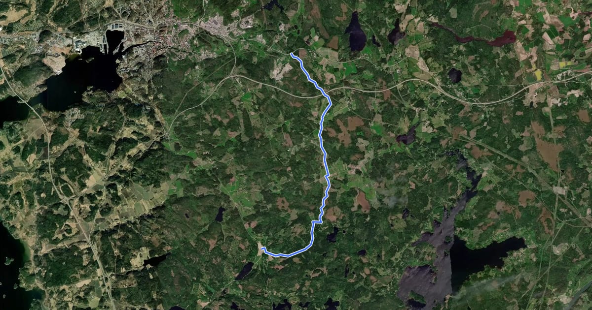 Маршрут Bohusleden - Etapp 12 Vassbovik - Glimmingen на спутниковом снимке
