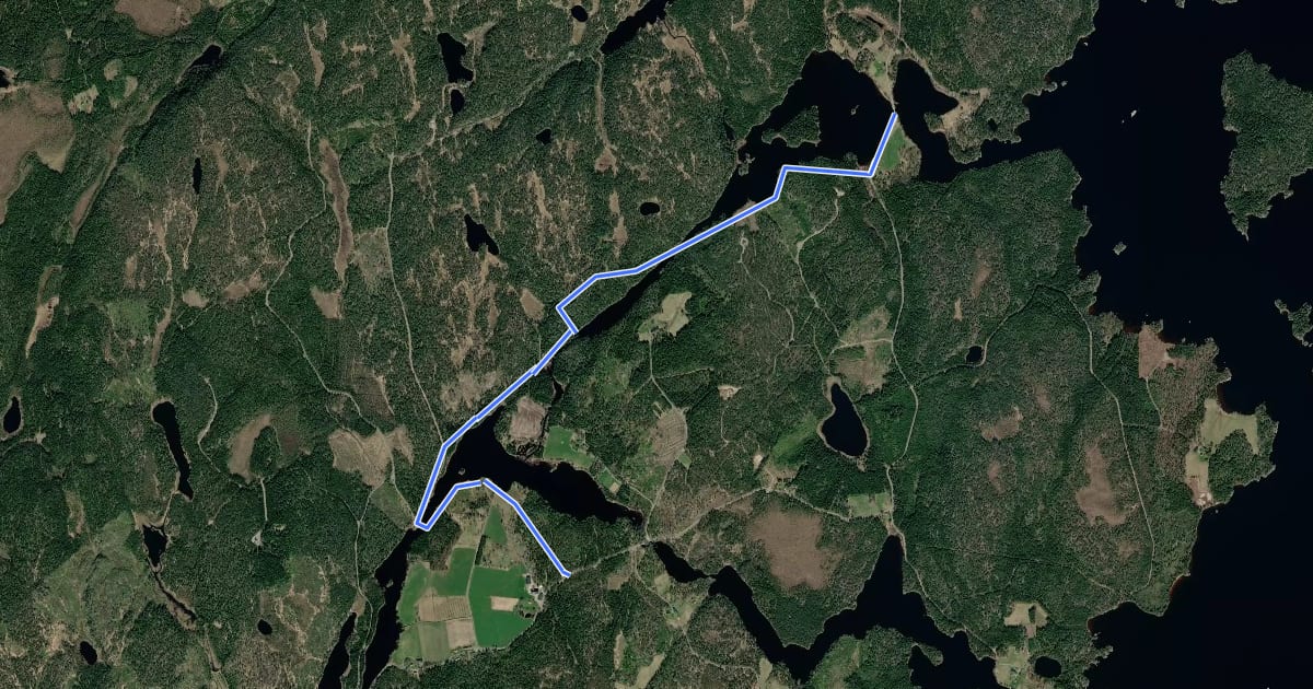 Маршрут Bohusleden - Etapp 21 Flötemarksön - Porsås на спутниковом снимке