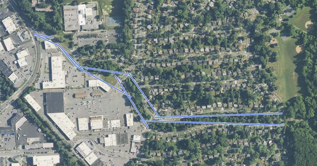 Маршрут Boiling Brook Parkway на спутниковом снимке