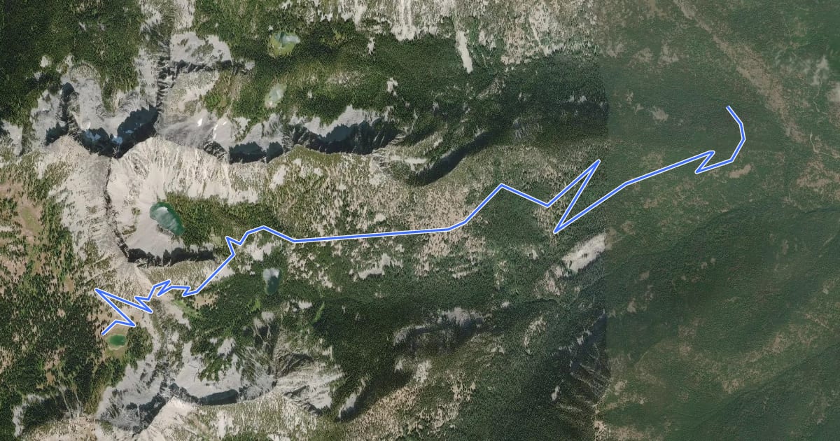 Маршрут Boiling Lake Trail на спутниковом снимке