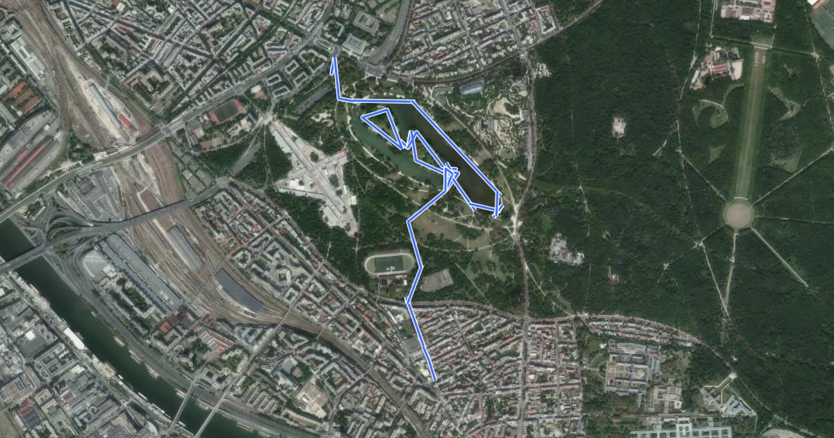Маршрут Bois de Vincennes на спутниковом снимке