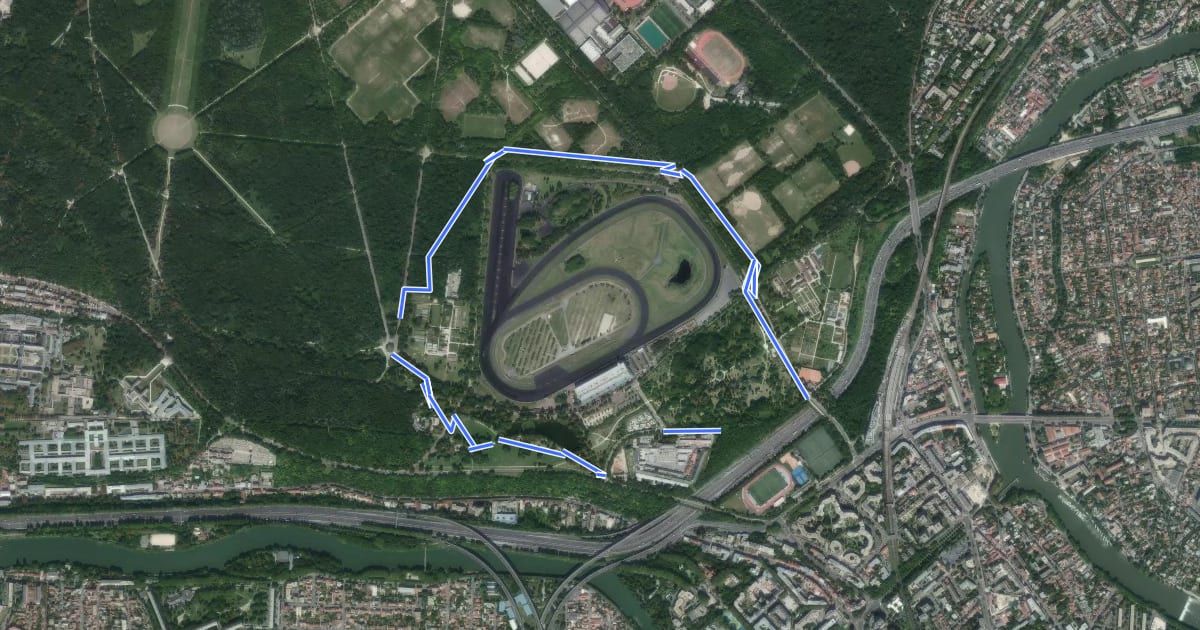 Маршрут Bois de Vincennes на спутниковом снимке