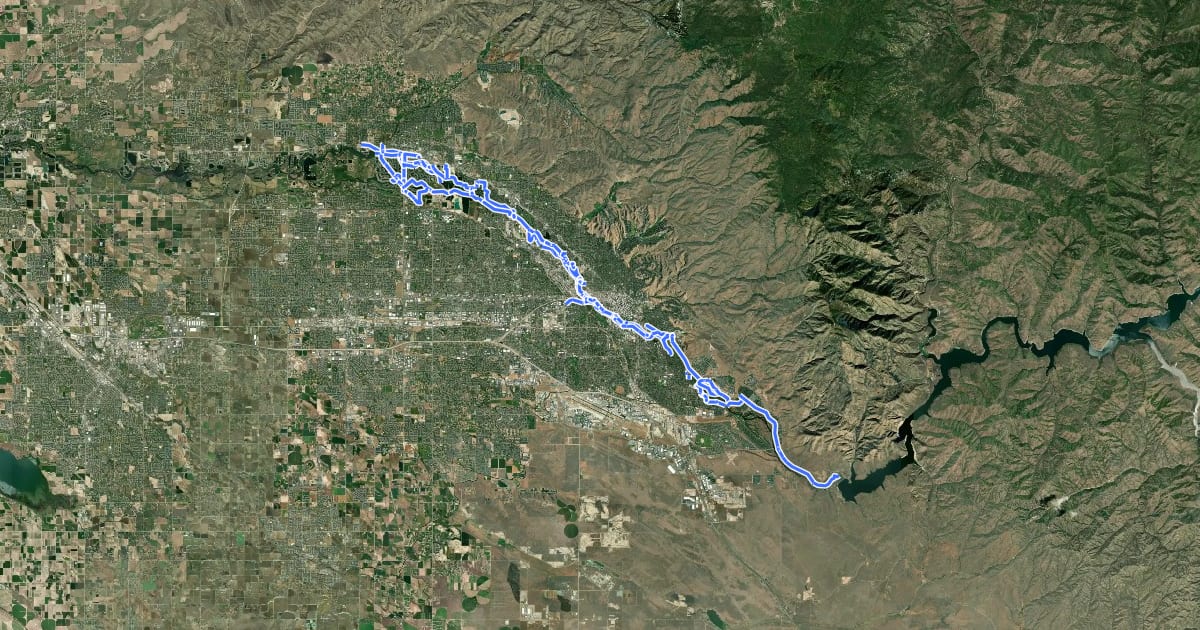 Маршрут Boise River Greenbelt на спутниковом снимке