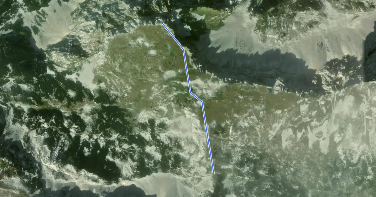 Маршрут Bojanska vrata - Trnovački Durmitor на спутниковом снимке