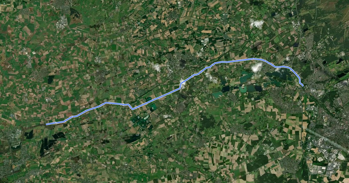 Маршрут Boker-Kanal-Weg на спутниковом снимке