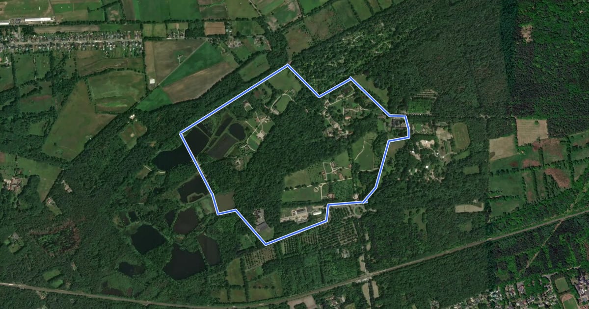 Маршрут Bokrijk Bucksenrake route на спутниковом снимке