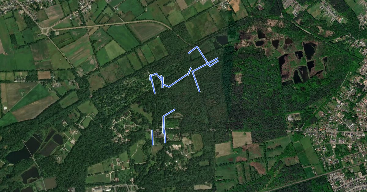 Маршрут Bokrijk Parkdreven route на спутниковом снимке