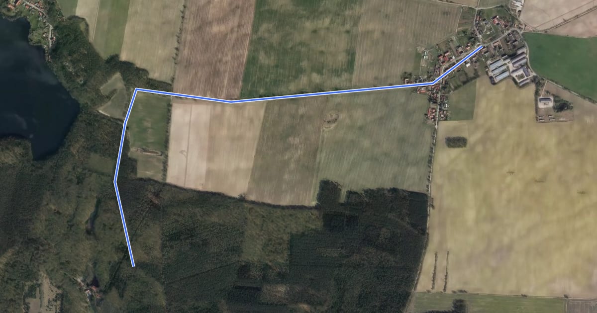Маршрут Boltenmühle (76) - Braunsberg (83) на спутниковом снимке