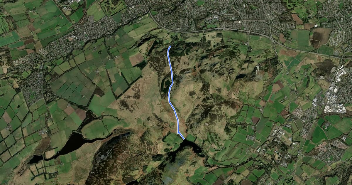 Маршрут Bonaly - Glencorse off road cycle route на спутниковом снимке