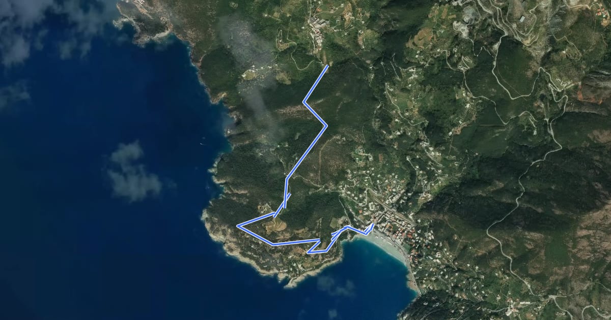 Маршрут Bonassola - Salto della Lepre - Pastorelli - Montaretto на спутниковом снимке