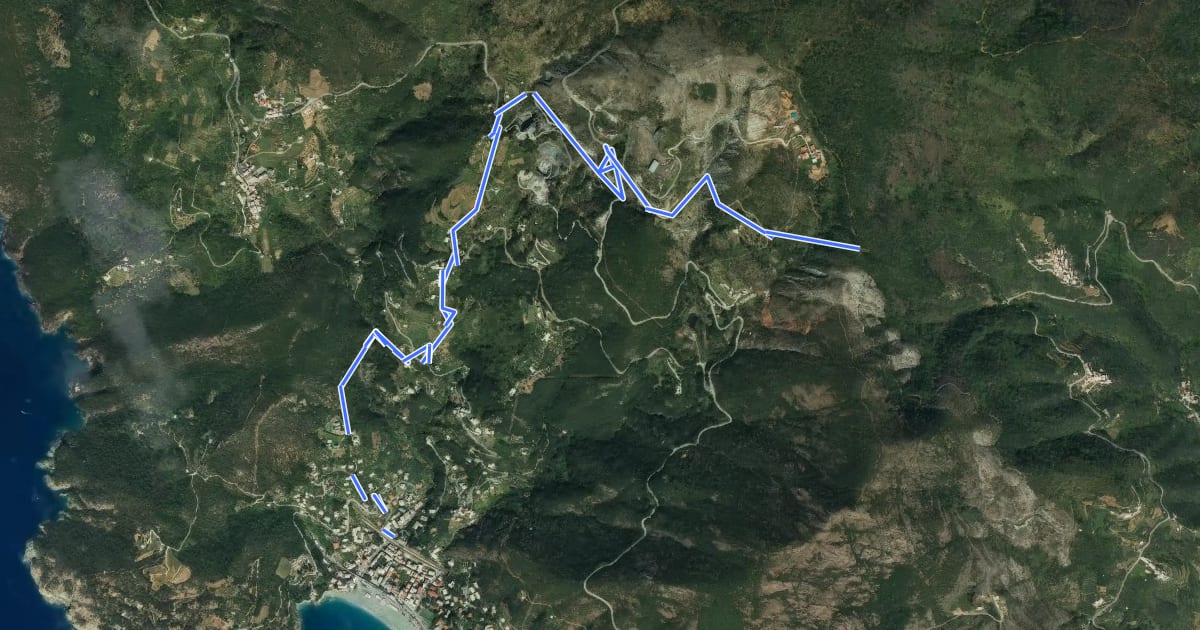 Маршрут Bonassola - San Giorgio - Gronde - Passo del Colletto на спутниковом снимке