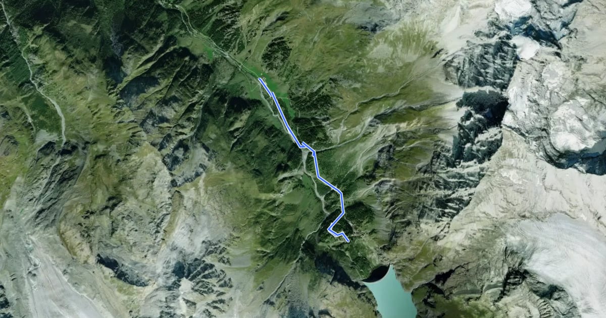Маршрут Bonatchiesse-Mauvoisin на спутниковом снимке