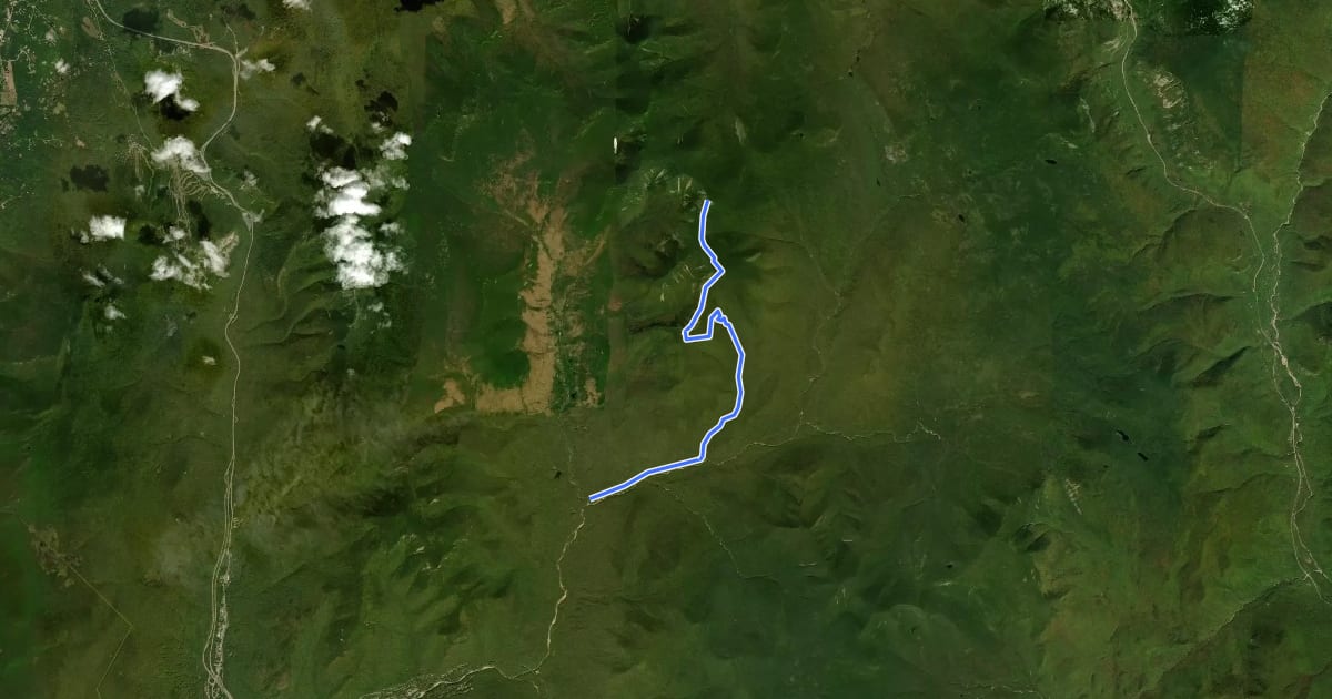 Маршрут Bondcliff Trail на спутниковом снимке