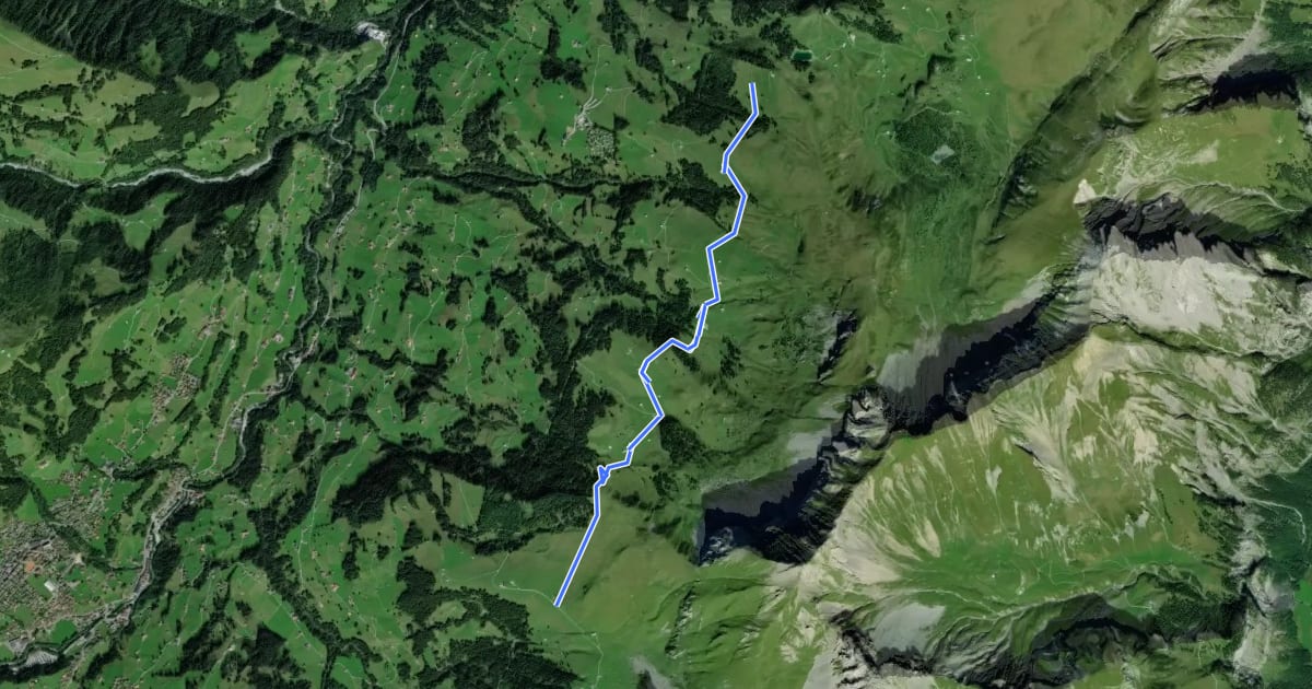 Маршрут Bonderalp - Elsigensee на спутниковом снимке