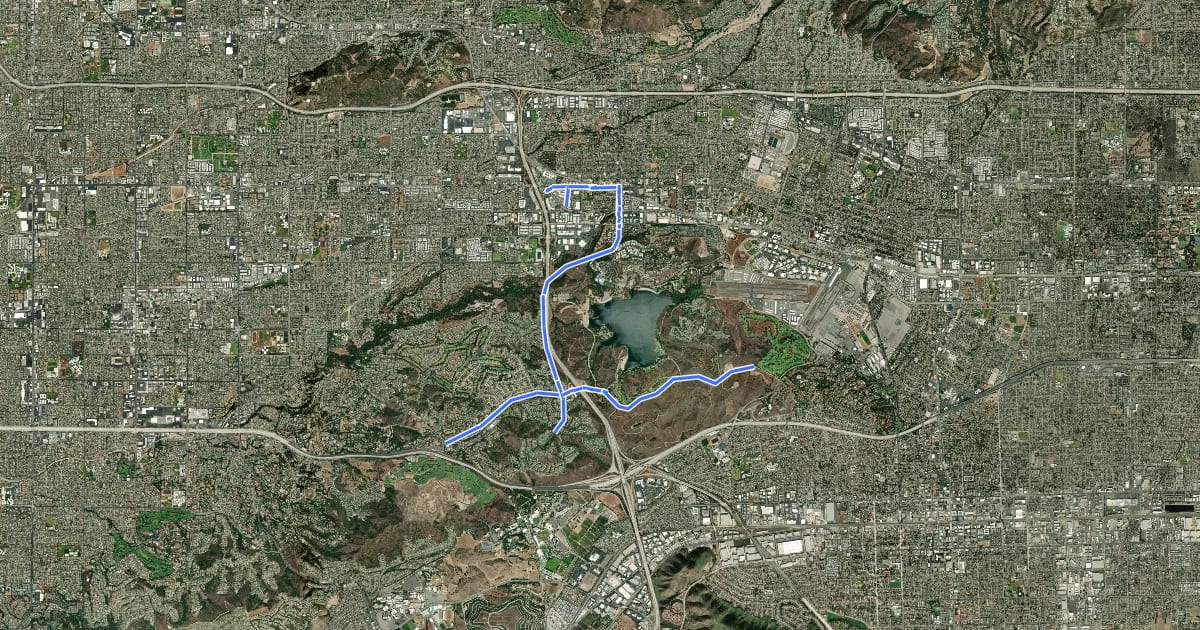 Маршрут Bonelli Park Long Loop на спутниковом снимке