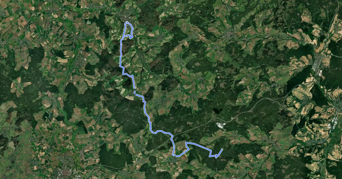 Маршрут Bonifatiuspfad Abschnitt 8, Neukirchen - Burg Herzberg на спутниковом снимке