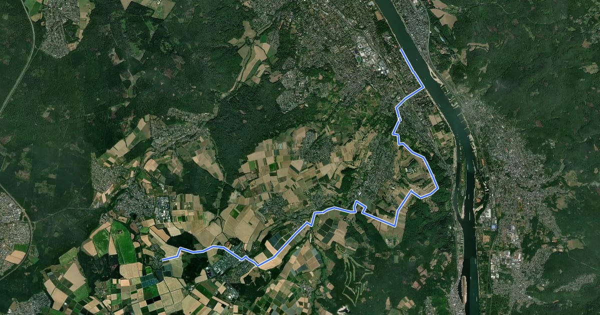Маршрут Bonn (02) - Wachtberg (95) на спутниковом снимке
