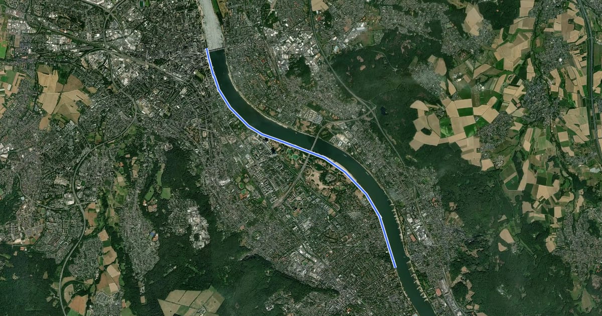 Маршрут Bonn (03) - Bonn (79) на спутниковом снимке