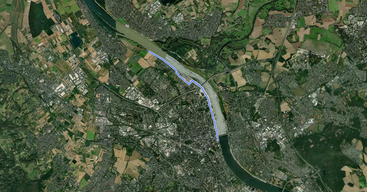 Маршрут Bonn (14) - Bonn (79) на спутниковом снимке
