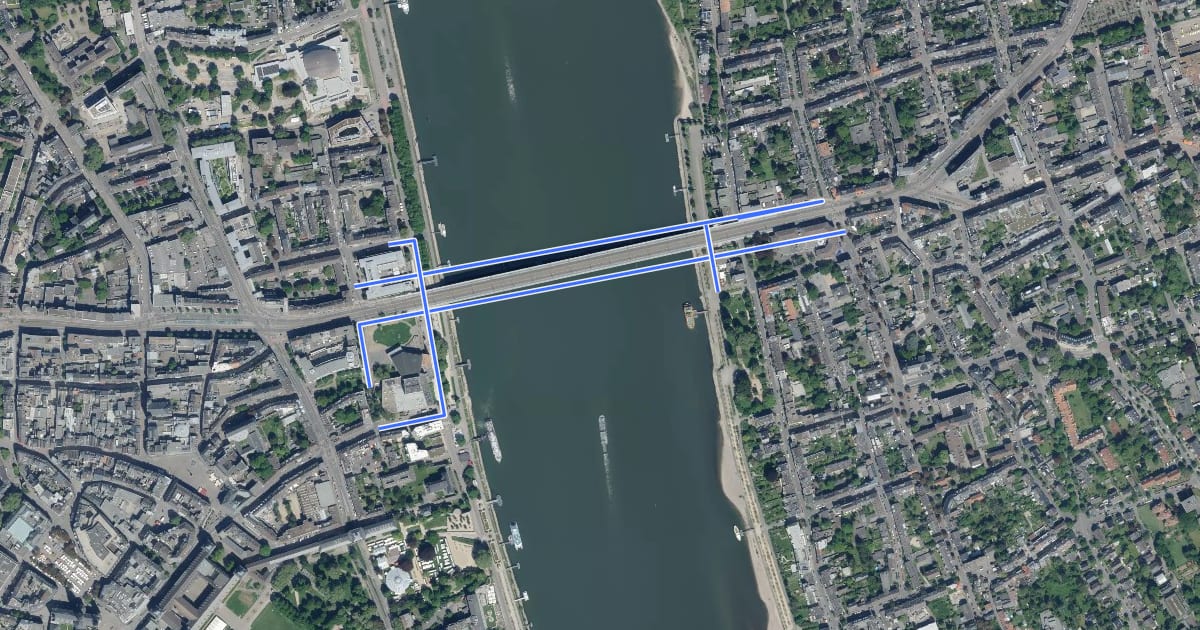Маршрут Bonn (79) - Bonn (80) на спутниковом снимке