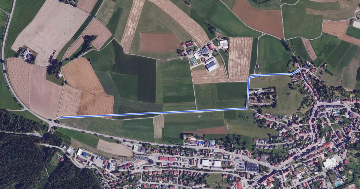 Маршрут Bonndorf Bergstraße - Schleierweg на спутниковом снимке