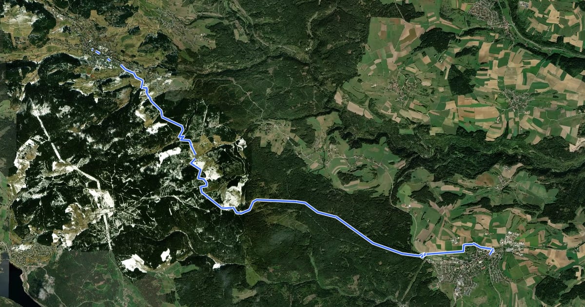 Маршрут Bonndorf - Lenzkirch на спутниковом снимке