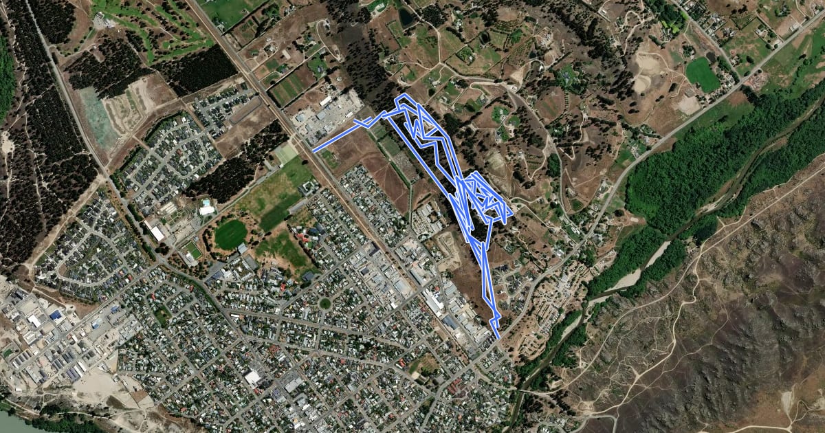 Маршрут Boot Hill MTB Tracks на спутниковом снимке