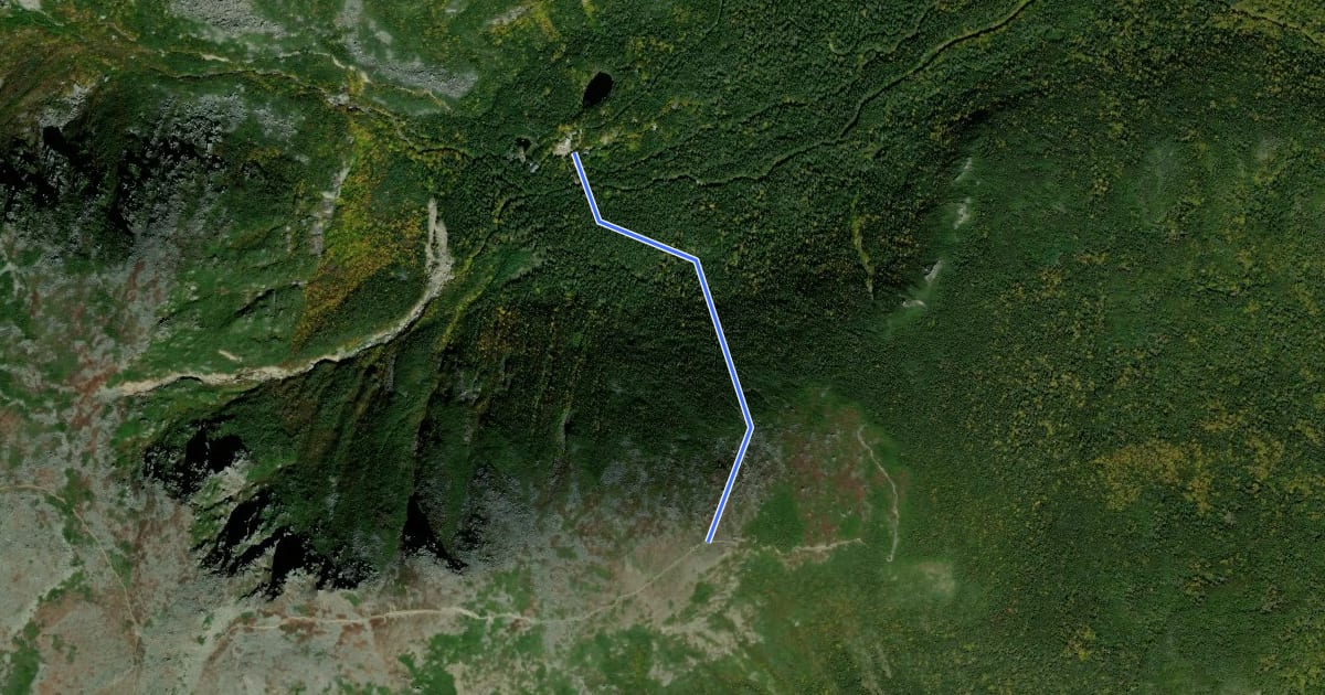 Маршрут Boott Spur Link Trail на спутниковом снимке