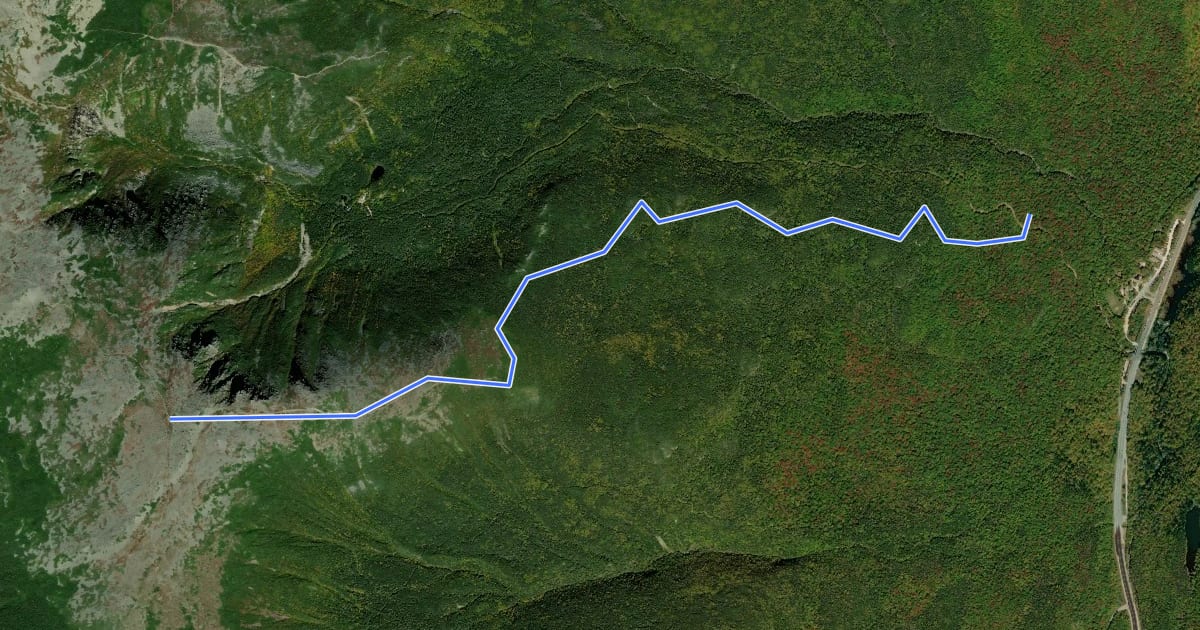 Маршрут Boott Spur Trail на спутниковом снимке
