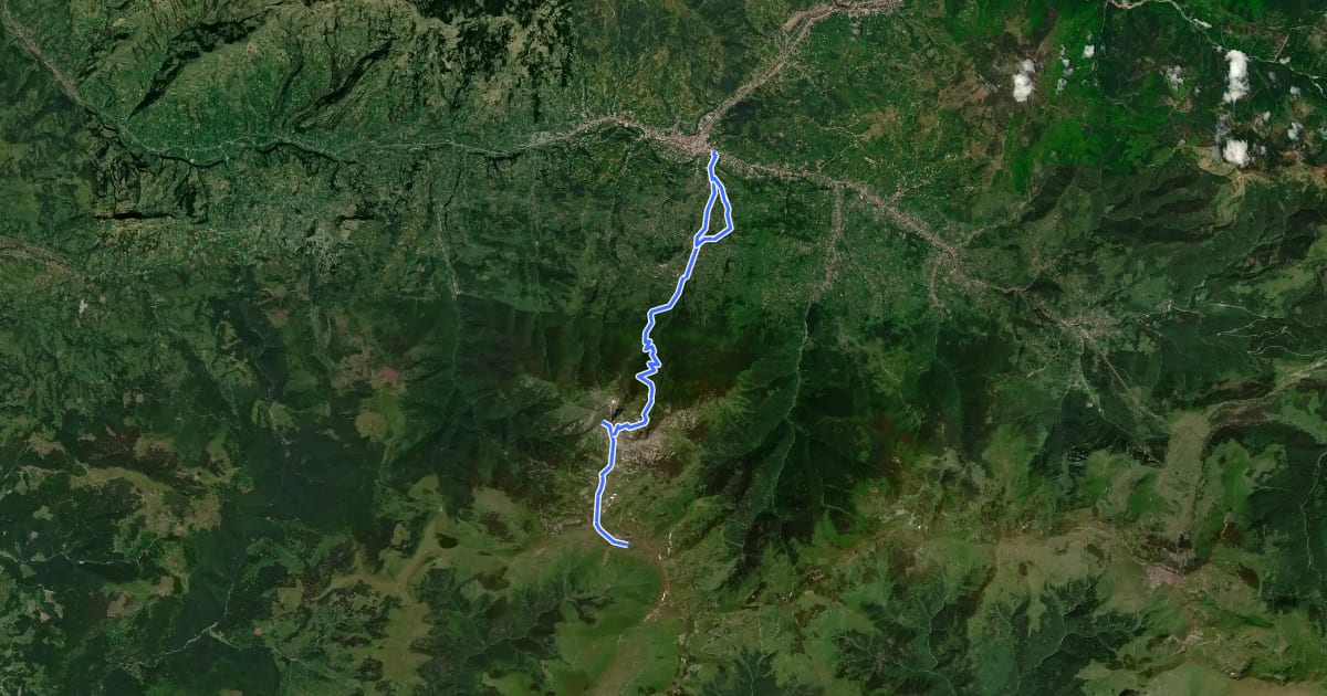 Маршрут Borșa - Vf. Pietrosul Rodnei - Tarnița La Cruce на спутниковом снимке