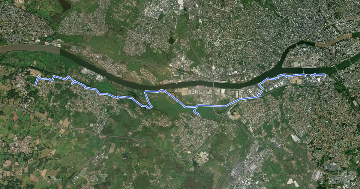 Маршрут Bord de Loire Sud на спутниковом снимке